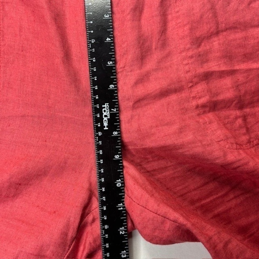 Cherokee Women's 100% Linen Cropped Pants Coral Pink Size 12 Wide Leg Pants - Picture 14 of 14